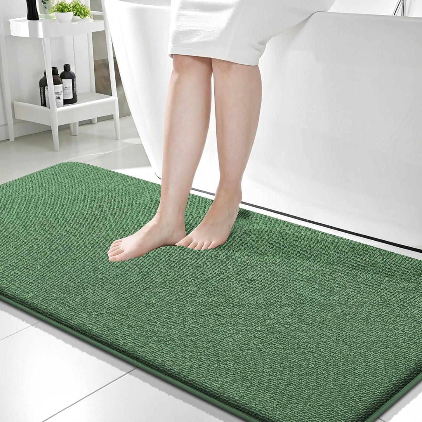 OLANLY Thick Memory Foam Bathroom Rugs 30x20, Soft Absorbent Bath Mat, Teal | Quick Dry Bath Rugs, Non-Slip Carpet, Machine Washable Mats for Bathroom Floor, Tub and Shower, Home Decor Accessories