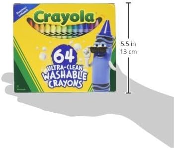 Crayola Washable Crayons for Kids - 64ct (2 Boxes), Classroom Must Haves, Teacher School Supplies Essentials, Bulk Crayons for Toddlers [Amazon Exclusive]