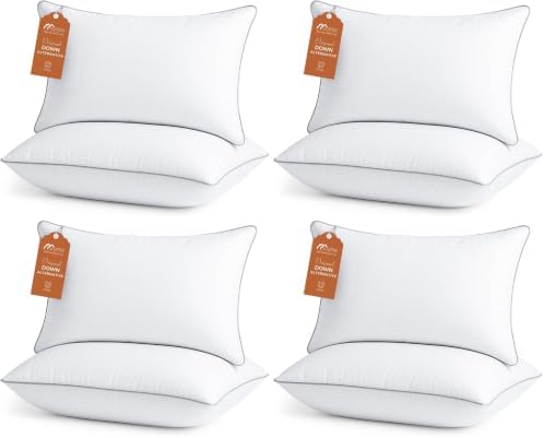 Sasttie Firm Pillows Queen Size Set of 2, Bed Pillows for Side, Back, and Stomach Sleepers - Oeko-Tex Certified Down Alternative Plump Filling - Hotel Quality and Machine Washable, 2 Pack