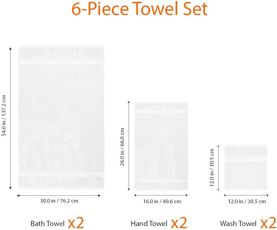 Amazon Basics 6-Piece Oversized Fade-Resistant Towel Set, 100% Cotton, Highly Absorbent, Soft, Teal, 2 Bath Towels, 2 Hand Towels, 2 Washcloths