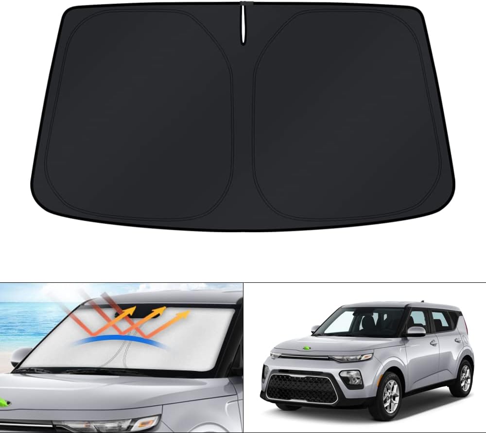 KUST Windshield Sun Shade for Toyota Tacoma Accessories 2016-2025 2026 2Dr 4Dr Pickup Truck, Custom Fit Car Front Window Sunshade Sun Visor Protector Foldable Blocks UV Rays Keep Car Cooler