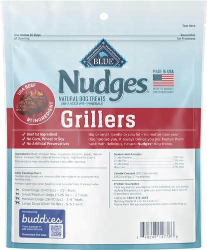 Blue Buffalo Nudges Homestyle Chicken Dog Treats, 16 oz | Real Chicken First, with Peas & Carrots, Made in the USA, No Corn, Wheat, or Soy