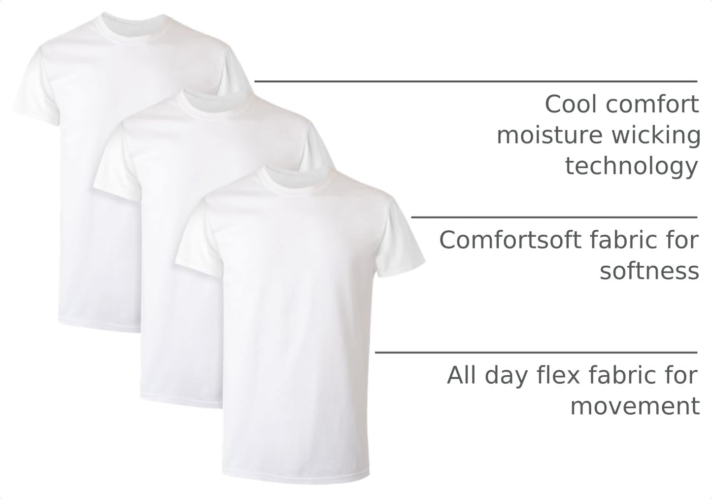 Hanes Men's Undershirt Packs, Stay-Tucked Soft Cotton Undershirts, Best Undershirts for Men, White/Black/Asstd Multipacks