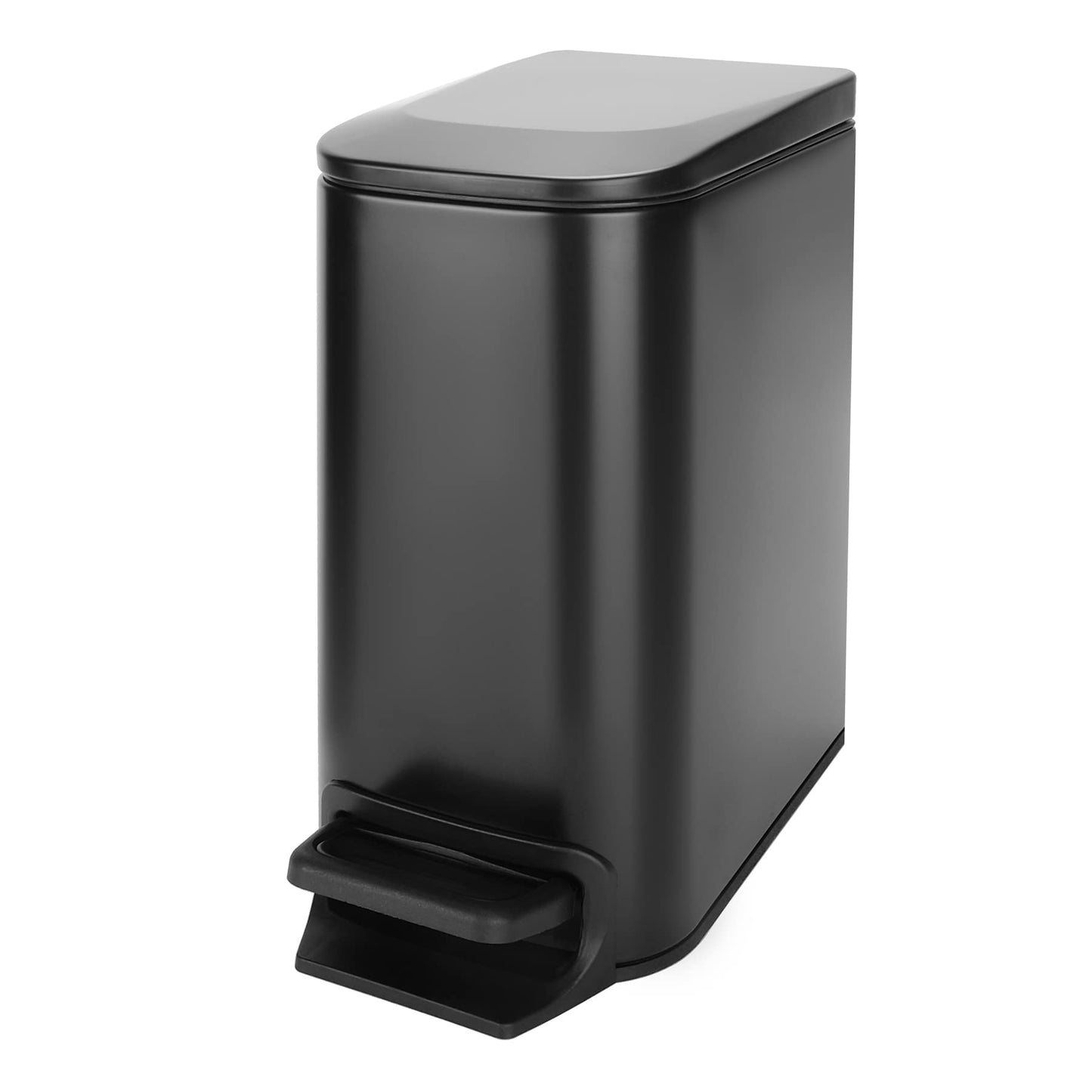 Cesun Small Bathroom Trash Can with Lid, 1.6 Gal, Soft Close, Sage Green | Step pedal soft close, Slim 5.9in fits narrow spaces, Stainless steel, Anti-fingerprint, Removable inner bucket, Odor seal