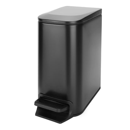 Cesun Small Bathroom Trash Can with Lid, 1.6 Gal, Soft Close, Sage Green | Step pedal soft close, Slim 5.9in fits narrow spaces, Stainless steel, Anti-fingerprint, Removable inner bucket, Odor seal