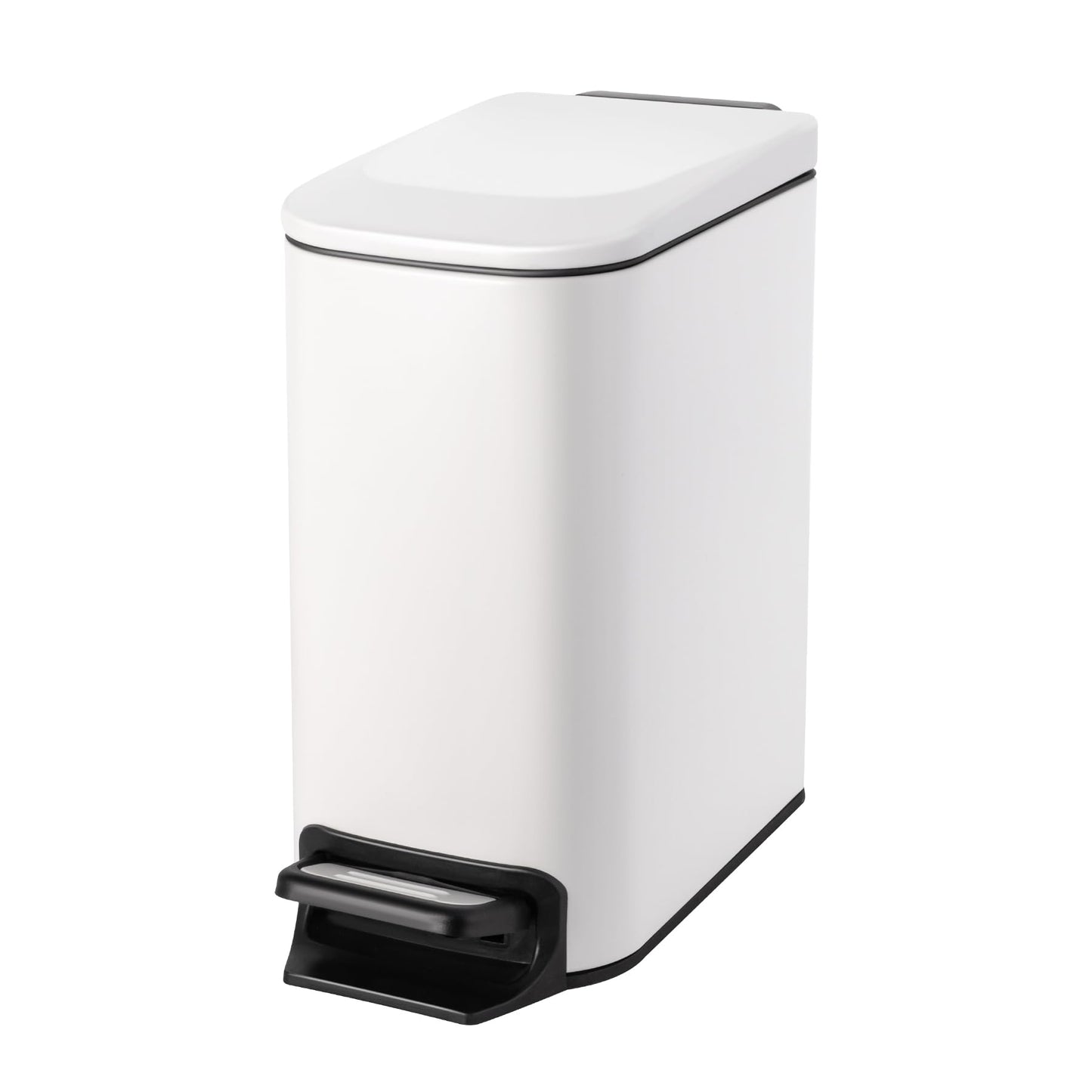 Cesun Small Bathroom Trash Can with Lid, 1.6 Gal, Soft Close, Sage Green | Step pedal soft close, Slim 5.9in fits narrow spaces, Stainless steel, Anti-fingerprint, Removable inner bucket, Odor seal