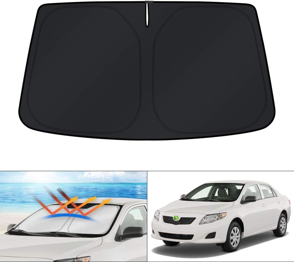 KUST Windshield Sun Shade for Toyota Tacoma Accessories 2016-2025 2026 2Dr 4Dr Pickup Truck, Custom Fit Car Front Window Sunshade Sun Visor Protector Foldable Blocks UV Rays Keep Car Cooler