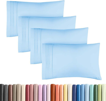 King Pillow Cases Set of 2 - Ultra Soft Cozy Pillowcase Covers - White | Hotel Quality, Comfortable Bedding for Women, Men, Kids & Teens, Machine Washable Pillow Protectors, 2 Piece Set, King Size