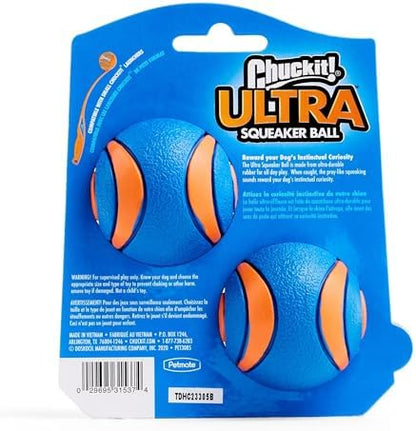 Chuckit! Ultra Ball Dog Toy, Durable Rubber, Medium 2.5-in, 2 Pack | Made from Durable Rubber with an Extra-Thick Core, This Bouncy Fetch Ball Floats in Water for Lasting Games of Fetch