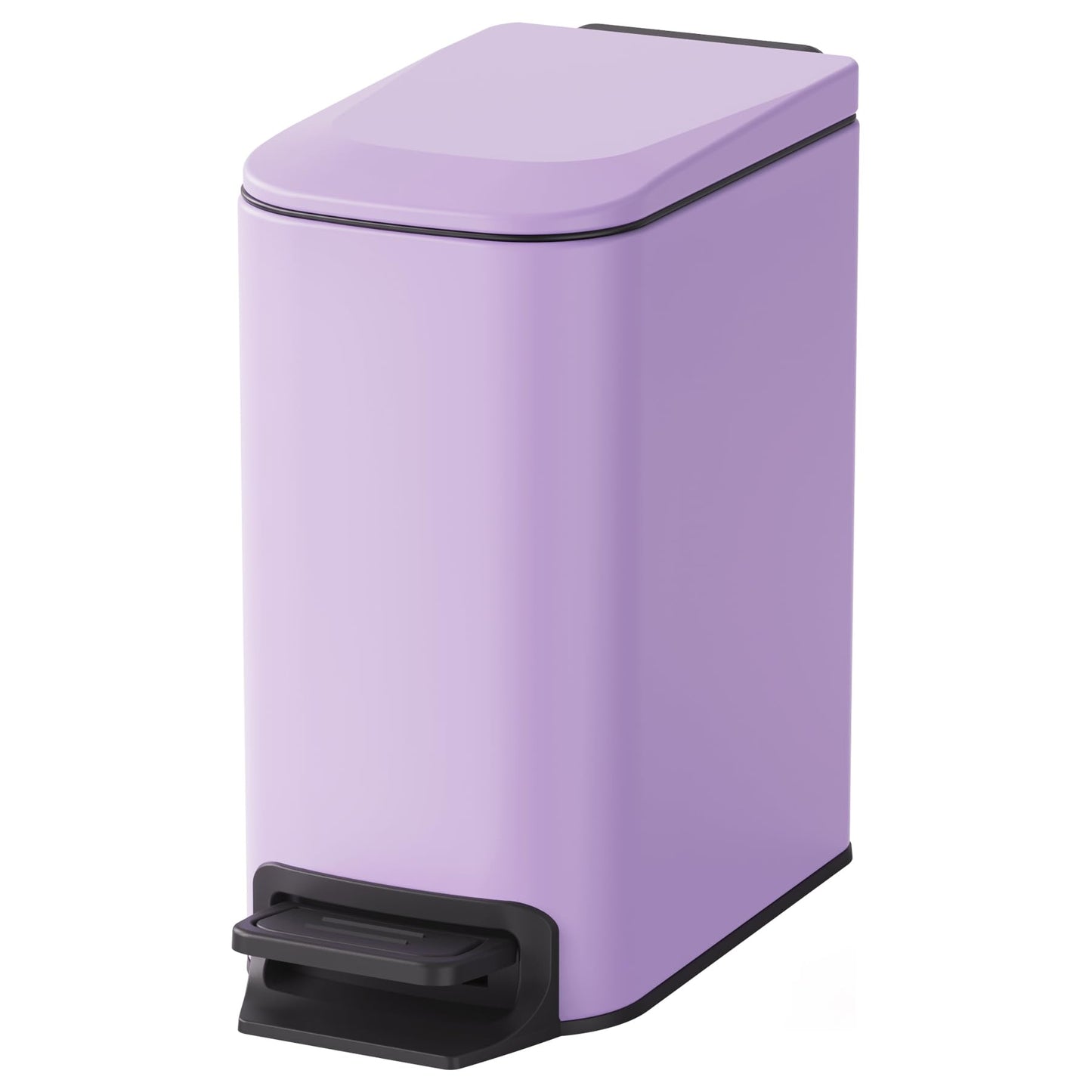 Cesun Small Bathroom Trash Can with Lid, 1.6 Gal, Soft Close, Sage Green | Step pedal soft close, Slim 5.9in fits narrow spaces, Stainless steel, Anti-fingerprint, Removable inner bucket, Odor seal