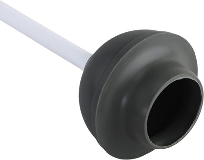 Clorox Toilet Plunger with Hideaway Holder Caddy Heavy-Duty Compact Design with Non-Skid Rubber Base for Bathroom Convenient Storage Toilet Unclogger, 6.5x19.5-Inch, White