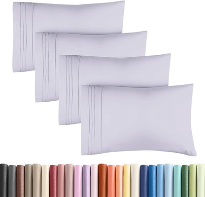 King Pillow Cases Set of 2 - Ultra Soft Cozy Pillowcase Covers - White | Hotel Quality, Comfortable Bedding for Women, Men, Kids & Teens, Machine Washable Pillow Protectors, 2 Piece Set, King Size
