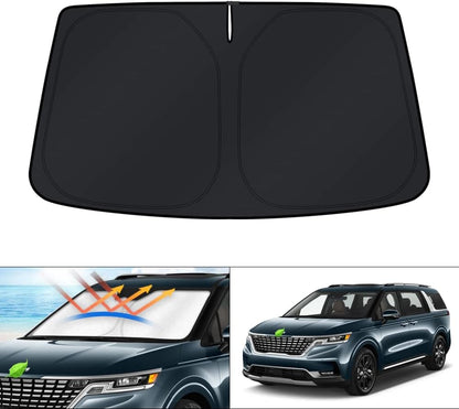 KUST Windshield Sun Shade for Toyota Tacoma Accessories 2016-2025 2026 2Dr 4Dr Pickup Truck, Custom Fit Car Front Window Sunshade Sun Visor Protector Foldable Blocks UV Rays Keep Car Cooler