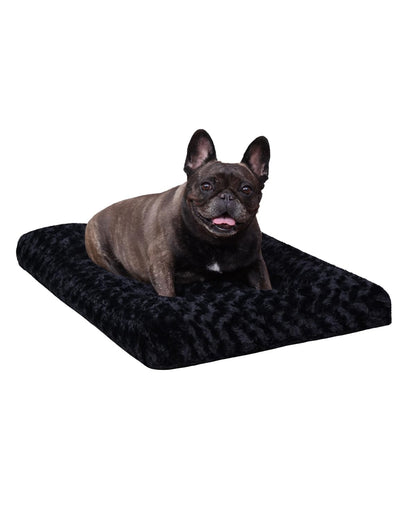 KSIIA Washable Dog Bed Medium Size Dog Crate Bed Plush Pet Mat 35"x23" Gray | Deluxe Plush Comfy Kennel Pad, Anti-Slip Bottom,Deep Sleeping Mat for Medium Dogs,Machine Washable for Easy Cleaning