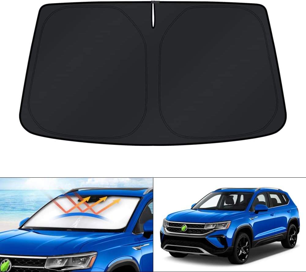 KUST Windshield Sun Shade for Toyota Tacoma Accessories 2016-2025 2026 2Dr 4Dr Pickup Truck, Custom Fit Car Front Window Sunshade Sun Visor Protector Foldable Blocks UV Rays Keep Car Cooler