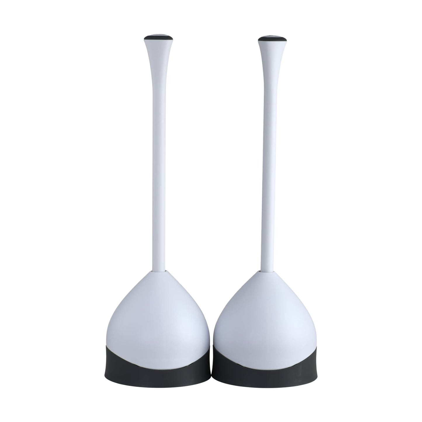 Clorox Toilet Plunger with Hideaway Holder Caddy Heavy-Duty Compact Design with Non-Skid Rubber Base for Bathroom Convenient Storage Toilet Unclogger, 6.5x19.5-Inch, White