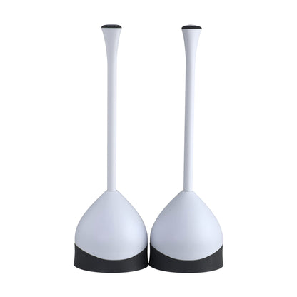 Clorox Toilet Plunger with Hideaway Holder Caddy Heavy-Duty Compact Design with Non-Skid Rubber Base for Bathroom Convenient Storage Toilet Unclogger, 6.5x19.5-Inch, White