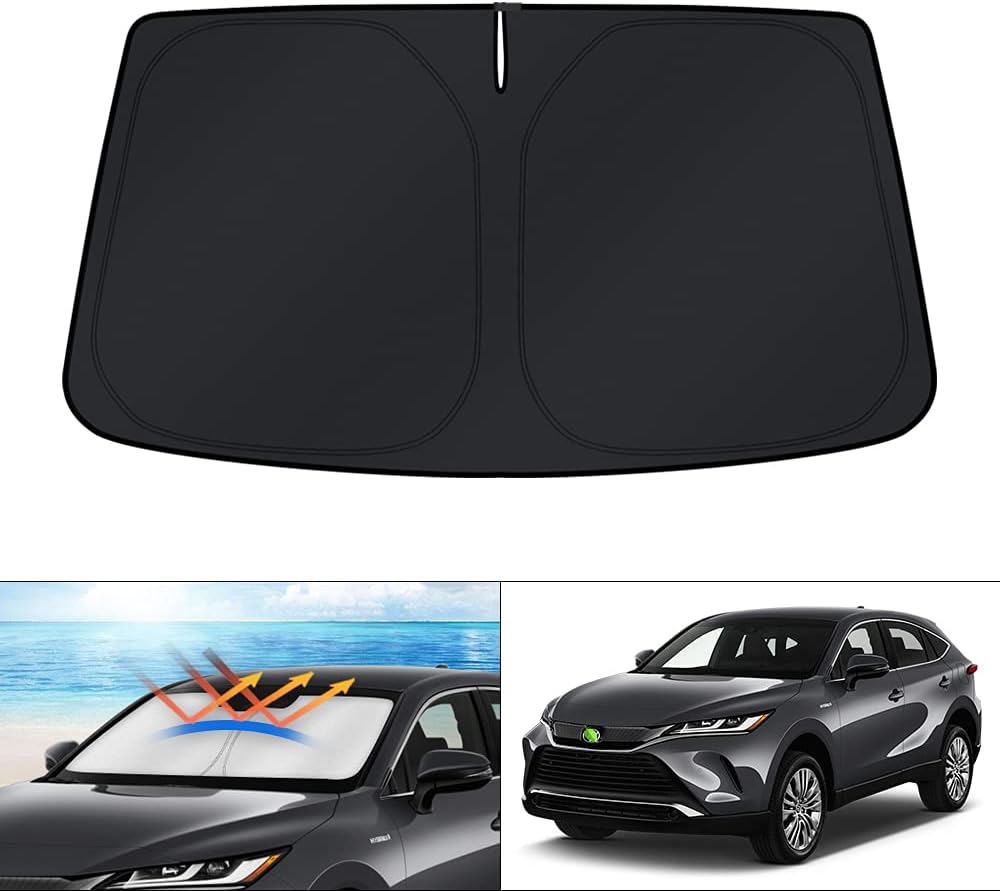 KUST Windshield Sun Shade for Toyota Tacoma Accessories 2016-2025 2026 2Dr 4Dr Pickup Truck, Custom Fit Car Front Window Sunshade Sun Visor Protector Foldable Blocks UV Rays Keep Car Cooler