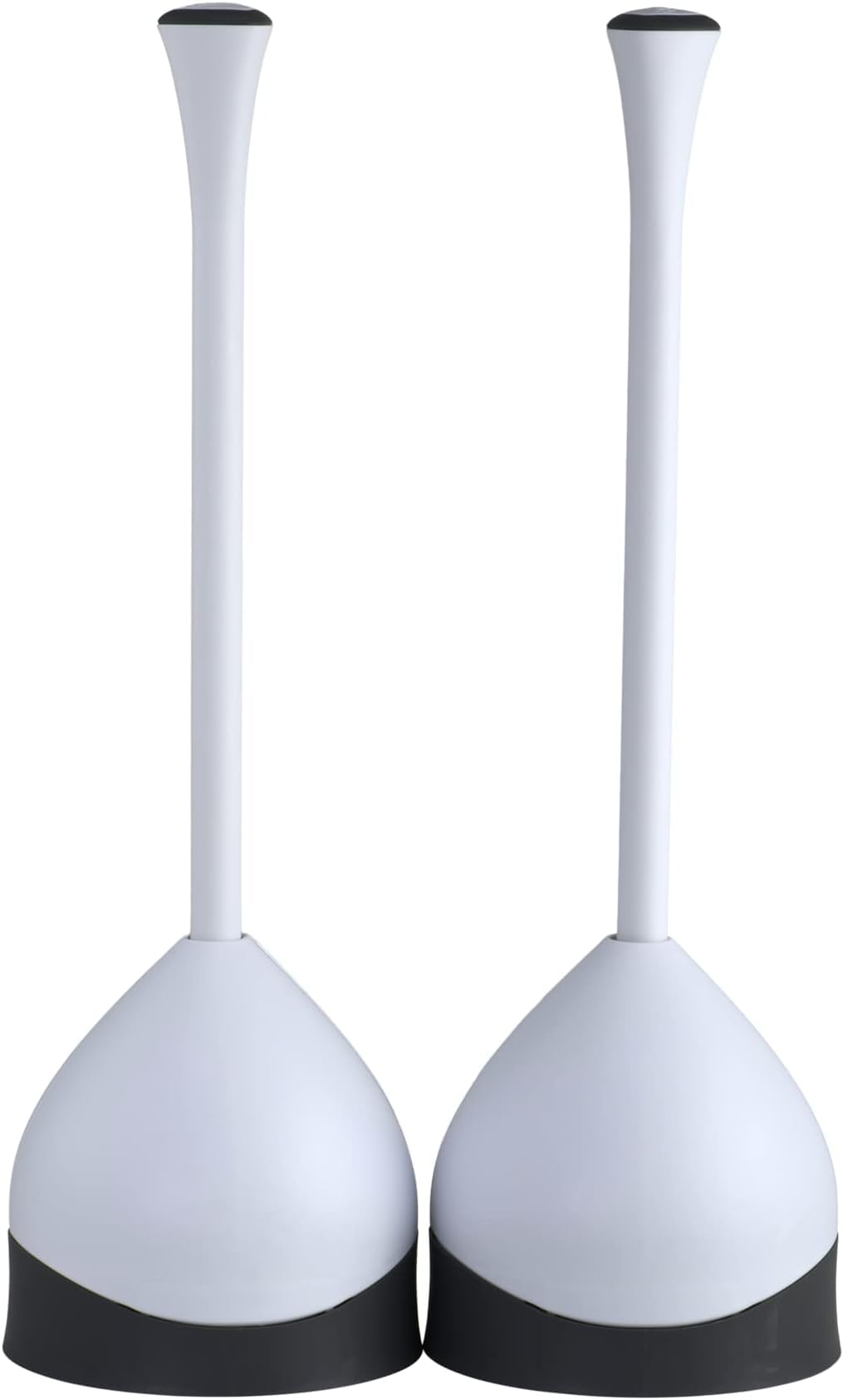 Clorox Toilet Plunger with Hideaway Holder Caddy Heavy-Duty Compact Design with Non-Skid Rubber Base for Bathroom Convenient Storage Toilet Unclogger, 6.5x19.5-Inch, White