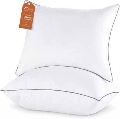 Sasttie Firm Pillows Queen Size Set of 2, Bed Pillows for Side, Back, and Stomach Sleepers - Oeko-Tex Certified Down Alternative Plump Filling - Hotel Quality and Machine Washable, 2 Pack