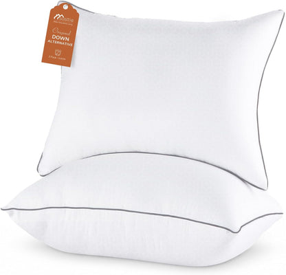 Sasttie Firm Pillows Queen Size Set of 2, Bed Pillows for Side, Back, and Stomach Sleepers - Oeko-Tex Certified Down Alternative Plump Filling - Hotel Quality and Machine Washable, 2 Pack
