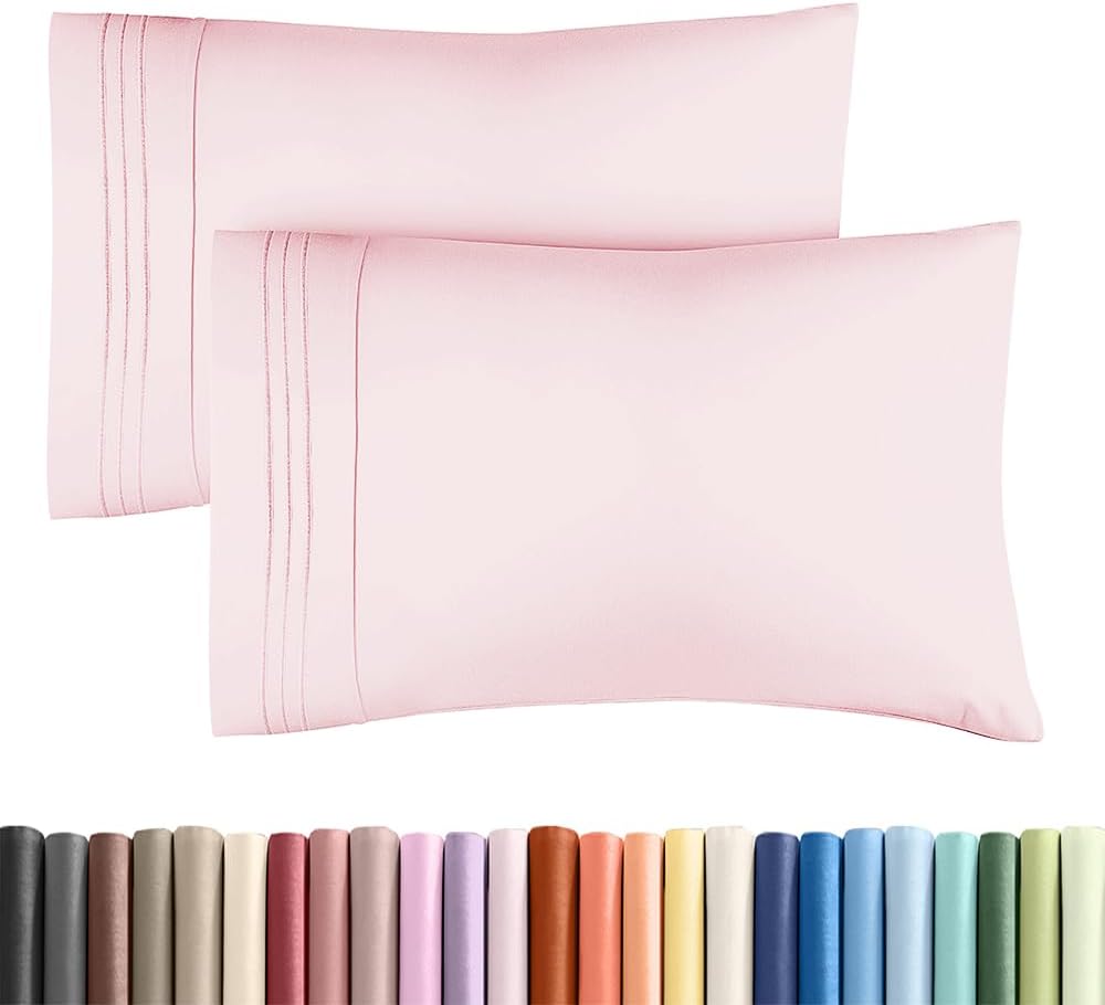 King Pillow Cases Set of 2 - Ultra Soft Cozy Pillowcase Covers - White | Hotel Quality, Comfortable Bedding for Women, Men, Kids & Teens, Machine Washable Pillow Protectors, 2 Piece Set, King Size