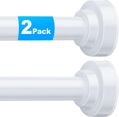 TEECK Shower Curtain Rod, 32-80 inch Adjustable Spring Tension Curtain Rod, Never Rust Anti-Slip Shower Curtain Rod for Bathroom, No Drilling, Never Collapse, Easy to Use, Silver