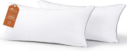 Sasttie Firm Pillows Queen Size Set of 2, Bed Pillows for Side, Back, and Stomach Sleepers - Oeko-Tex Certified Down Alternative Plump Filling - Hotel Quality and Machine Washable, 2 Pack
