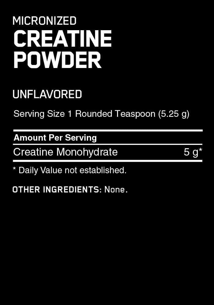 Optimum Nutrition Creatine, Micronized Creatine Monohydrate Powder, Supports Strength & Recovery, Banned Substance Tested, Unflavored, 5g per Serving, 60 Servings | 5g Micronized Creatine Monohydrate Powder Per Serving, Supports Muscle Strength & Power, E