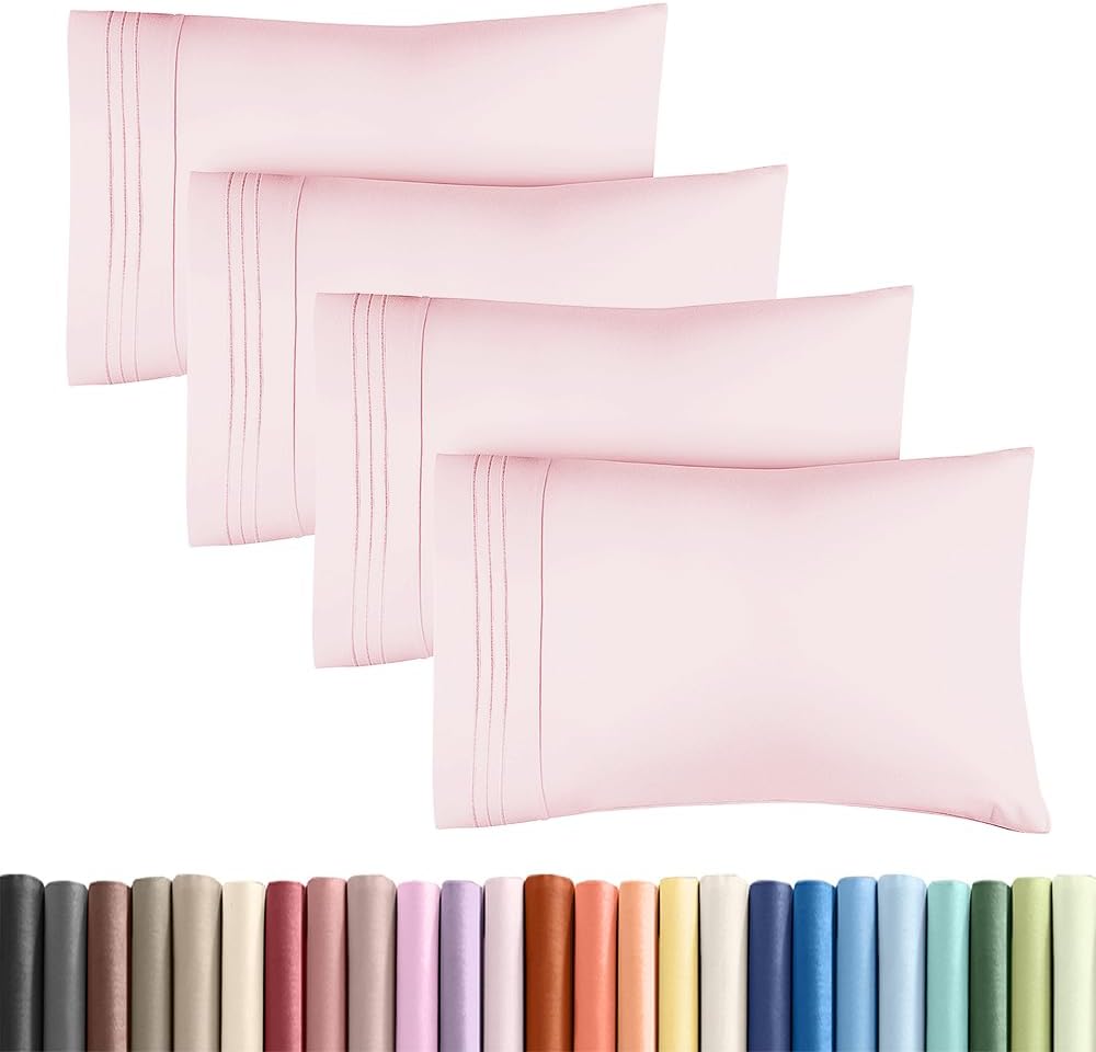 King Pillow Cases Set of 2 - Ultra Soft Cozy Pillowcase Covers - White | Hotel Quality, Comfortable Bedding for Women, Men, Kids & Teens, Machine Washable Pillow Protectors, 2 Piece Set, King Size