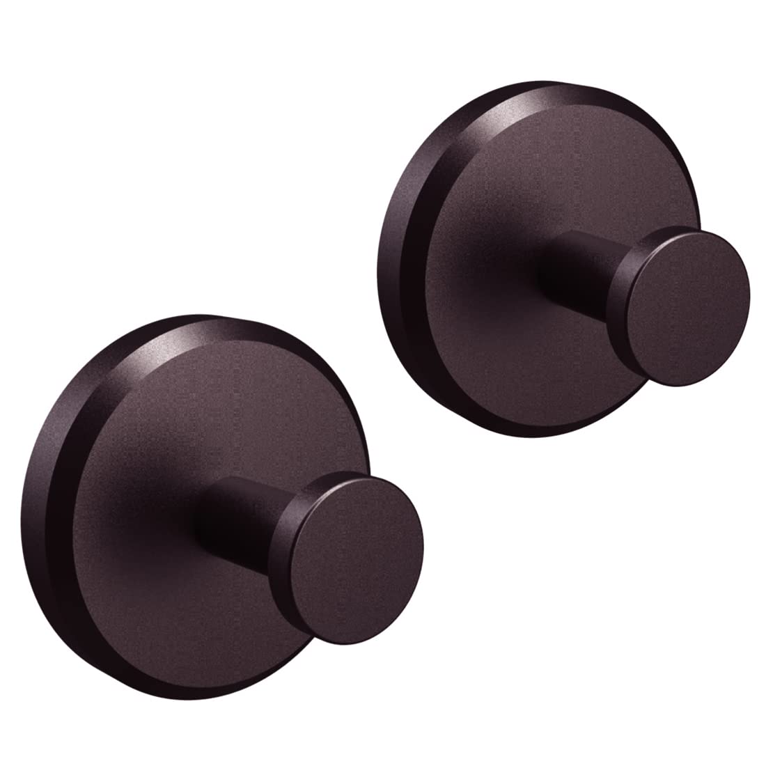 HOME SO Suction Cup Hooks for Shower & Bathroom Towel Holder 2-Pack Black | Waterproof Rustproof Organizer Hook Hanging Loofah Robe Coat Bath Accessories on Tile Glass Door Mirror + Optional 3M Disc