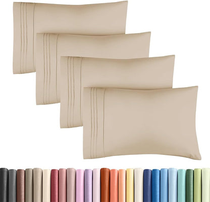 King Pillow Cases Set of 2 - Ultra Soft Cozy Pillowcase Covers - White | Hotel Quality, Comfortable Bedding for Women, Men, Kids & Teens, Machine Washable Pillow Protectors, 2 Piece Set, King Size