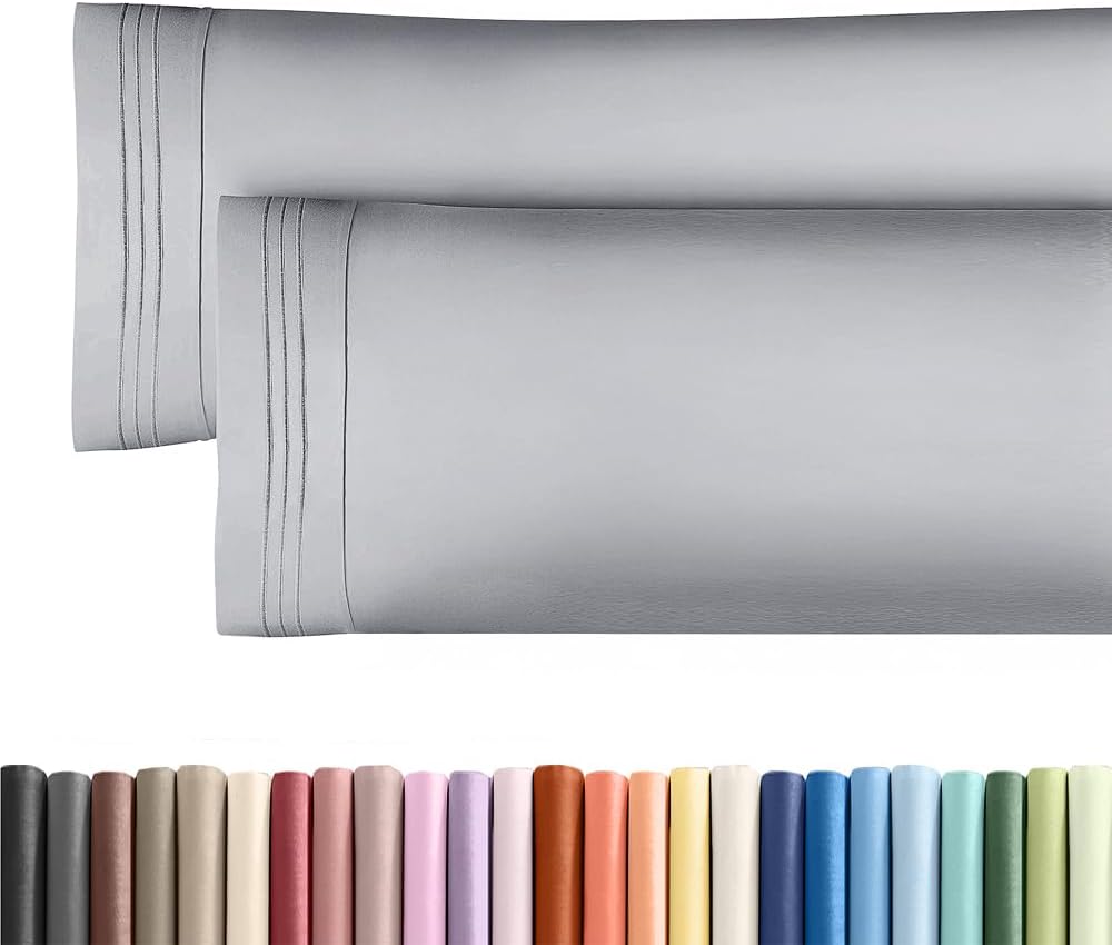 King Pillow Cases Set of 2 - Ultra Soft Cozy Pillowcase Covers - White | Hotel Quality, Comfortable Bedding for Women, Men, Kids & Teens, Machine Washable Pillow Protectors, 2 Piece Set, King Size