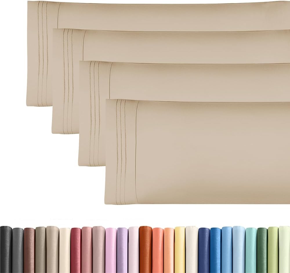 King Pillow Cases Set of 2 - Ultra Soft Cozy Pillowcase Covers - White | Hotel Quality, Comfortable Bedding for Women, Men, Kids & Teens, Machine Washable Pillow Protectors, 2 Piece Set, King Size