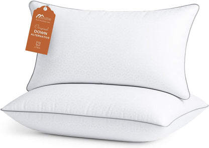 Sasttie Firm Pillows Queen Size Set of 2, Bed Pillows for Side, Back, and Stomach Sleepers - Oeko-Tex Certified Down Alternative Plump Filling - Hotel Quality and Machine Washable, 2 Pack
