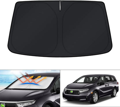 KUST Windshield Sun Shade for Toyota Tacoma Accessories 2016-2025 2026 2Dr 4Dr Pickup Truck, Custom Fit Car Front Window Sunshade Sun Visor Protector Foldable Blocks UV Rays Keep Car Cooler