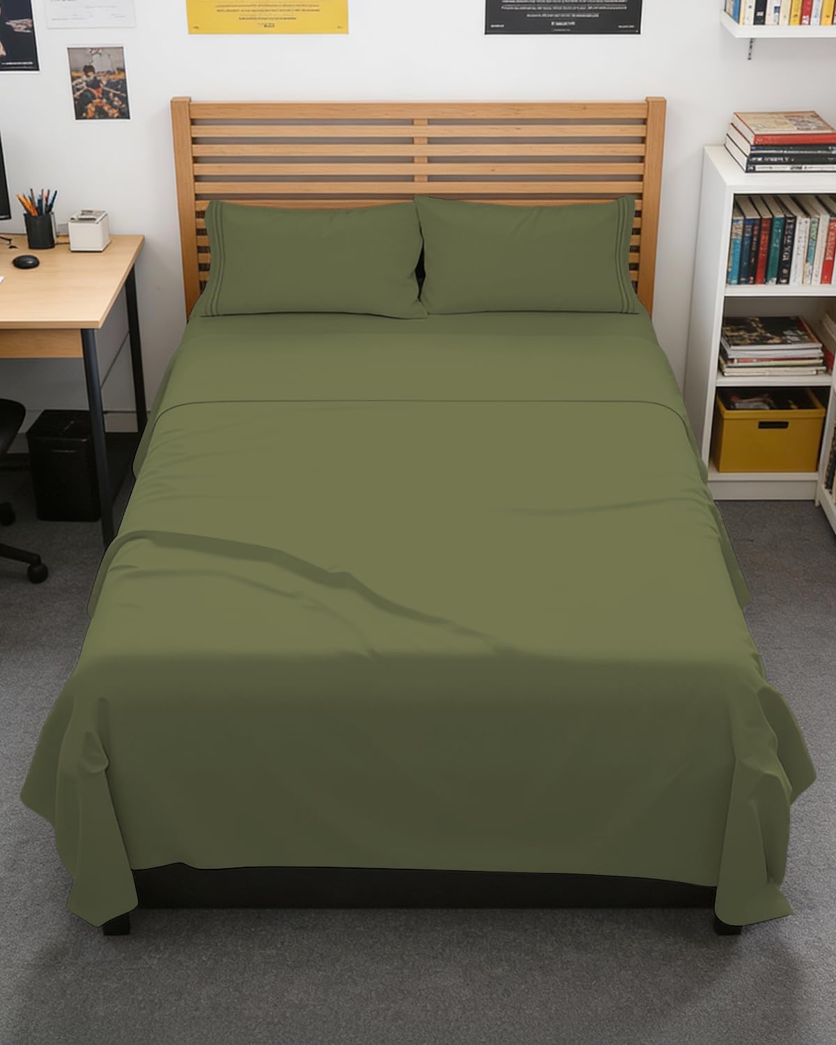 Twin XL 3 Piece Sheet Set - College Dorm Room Essentials - White | Deep Pocket Bed Sheets for Women, Men, Teens & Students, Soft, Cooling, Breathable & Wrinkle Free, Oeko-Tex Bed Sheet Set