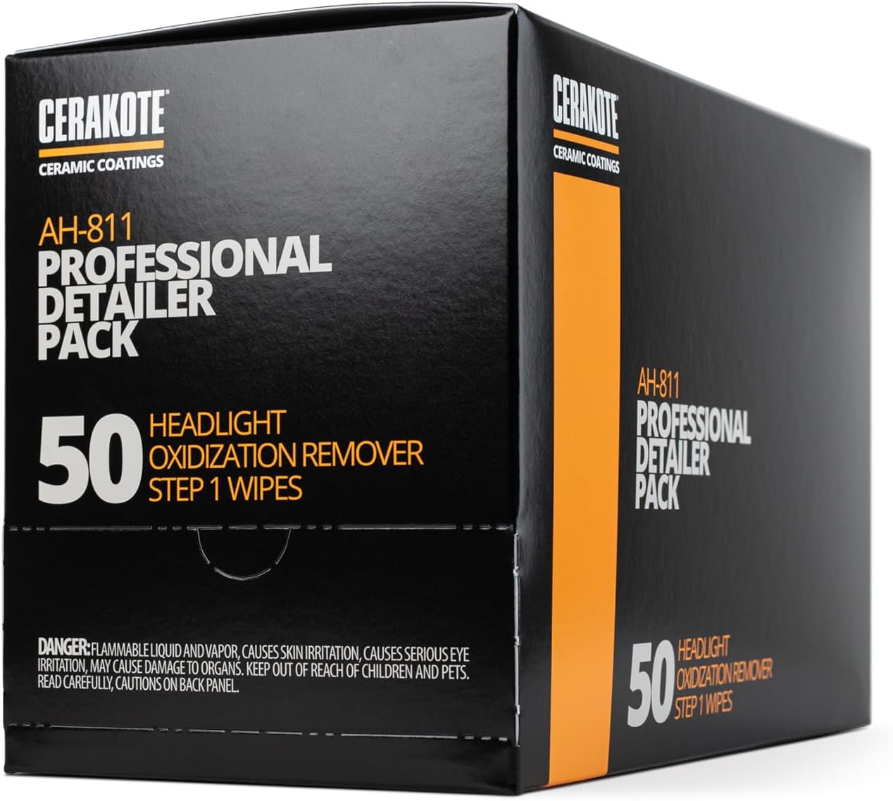 CERAKOTE® Ceramic Headlight Restoration Kit, No Power Tools, 10 Wipe Kit | Restores clouded, yellowed headlights, ceramic UV protection, 3-step wipe system, no power tools needed