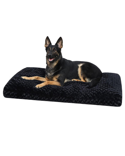 KSIIA Washable Dog Bed Medium Size Dog Crate Bed Plush Pet Mat 35"x23" Gray | Deluxe Plush Comfy Kennel Pad, Anti-Slip Bottom,Deep Sleeping Mat for Medium Dogs,Machine Washable for Easy Cleaning