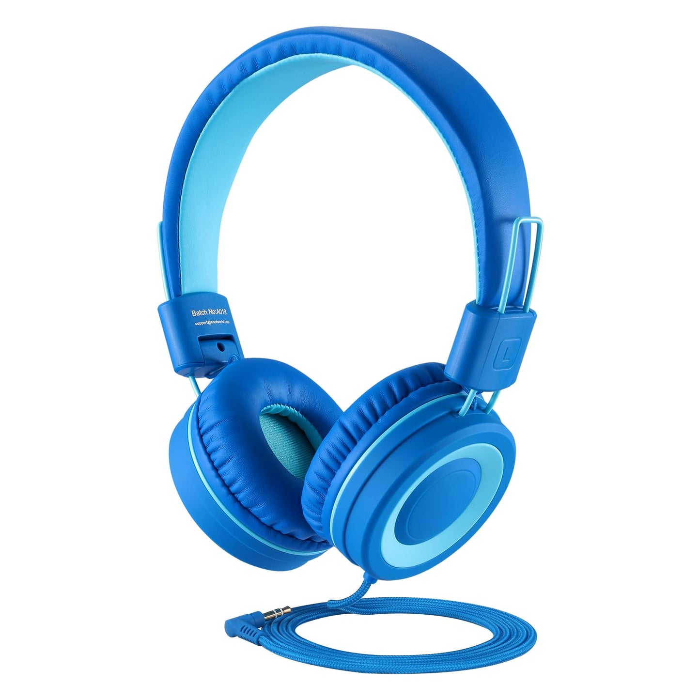 noot products K11 Kids Headphones with Wired Cord 3.5mm Jack Navy/Teal | 5ft Long Cord, Tangle Free, Foldable, Plug in On-Ear Headset for School, Classroom, Boys, Girls, Toddler Laptop Travel Tablet