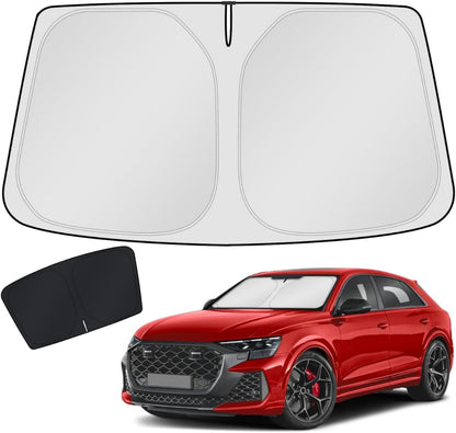 KUST Windshield Sun Shade for Toyota Tacoma Accessories 2016-2025 2026 2Dr 4Dr Pickup Truck, Custom Fit Car Front Window Sunshade Sun Visor Protector Foldable Blocks UV Rays Keep Car Cooler