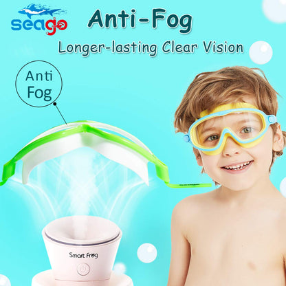 Seago Swim Goggles 2 Pack Anti-Fog Anti-UV Wide View Swimming Goggles for Kids 3-14
