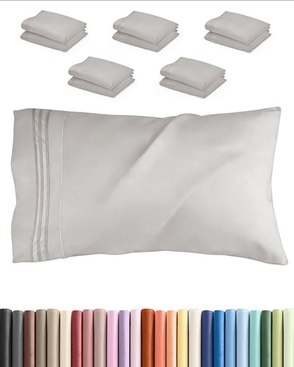 King Pillow Cases Set of 2 - Ultra Soft Cozy Pillowcase Covers - White | Hotel Quality, Comfortable Bedding for Women, Men, Kids & Teens, Machine Washable Pillow Protectors, 2 Piece Set, King Size