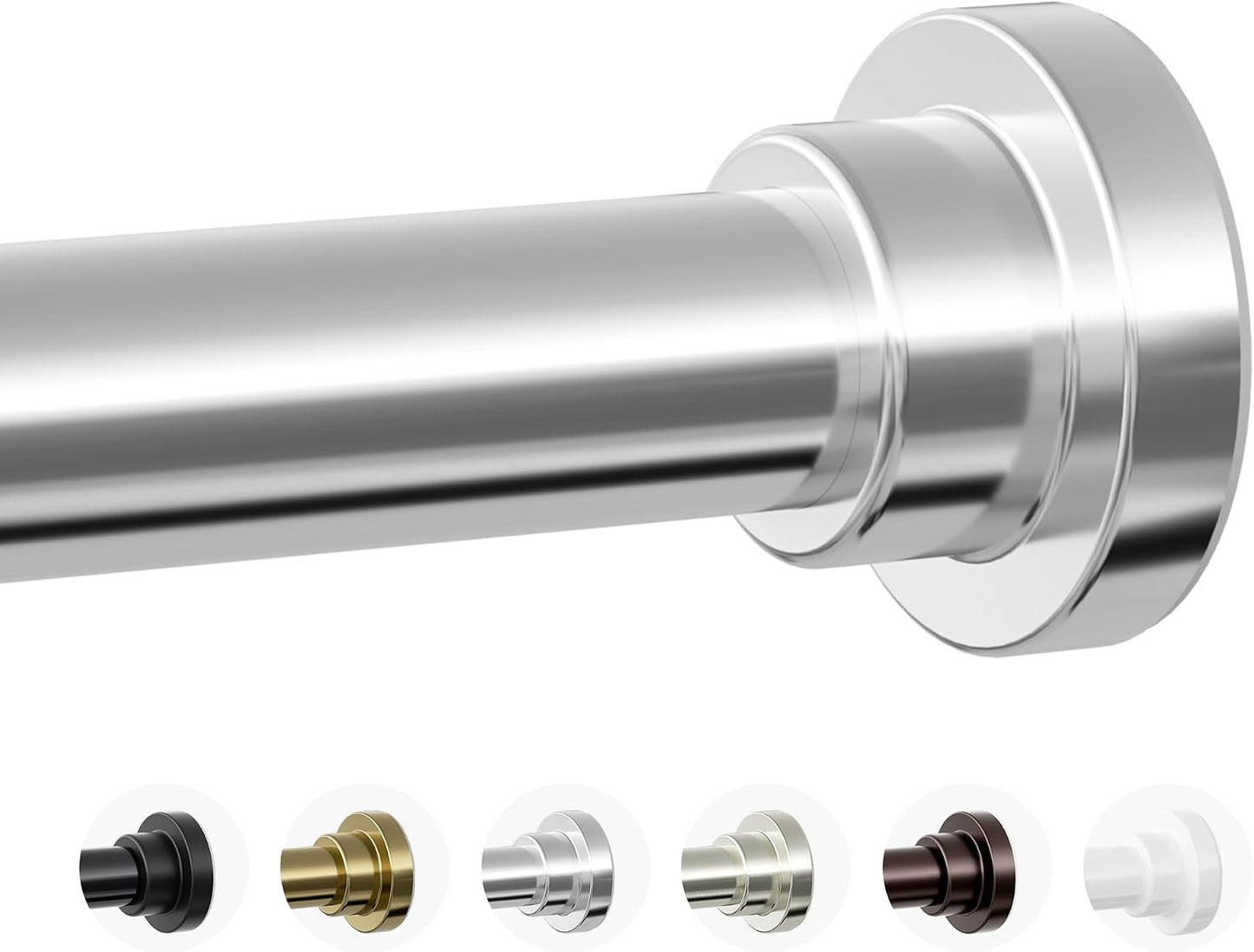 Mcrbeay Shower Curtain Rod, 1" Diameter Heavy Duty Tension Shower Rod | Adjustable 28-74 inch Non Slip No Drill Spring Tension Rod For Bathroom, Shower Stall, No Rust, Bronze