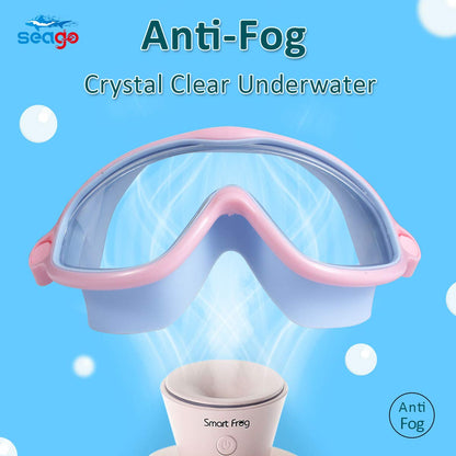 Seago Swim Goggles 2 Pack Anti-Fog Anti-UV Wide View Swimming Goggles for Kids 3-14