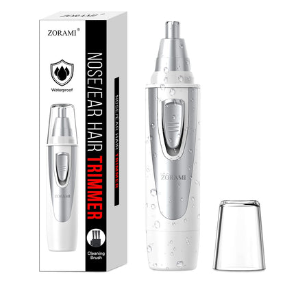 Ear and Nose Hair Trimmer Clipper - 2026 Professional Painless Eyebrow & Facial Hair Trimmer for Men Women,Battery-Operated Trimmer with IPX7 Waterproof,Dual Edge Blades for Easy Cleansing Black