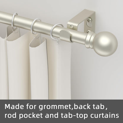 GXOACKJ Curtain Rods for windows 32-48 inch, 5/8 inch Decorative Curtain Rod Set, Matte Black Splicing Heavy Duty Metal Curtain Rod with Brackets