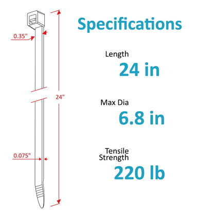 Zip Ties Assorted Sizes(4”+6”+8”+12”), 400 Pack, Black Cable Ties, UV Resistant Wire Ties by ANOSON