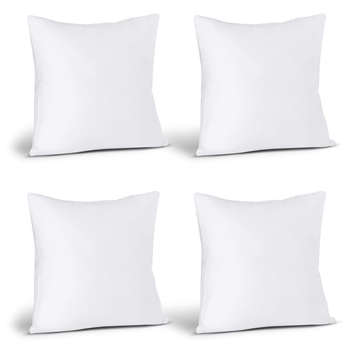 Utopia Bedding Throw Pillows, Decorative 18x18 Pillow Inserts, Set of 4 | Down alternative pillow insert with plush fluffy fill for beds sofas couches and chairs. Suitable for indoor outdoor use.