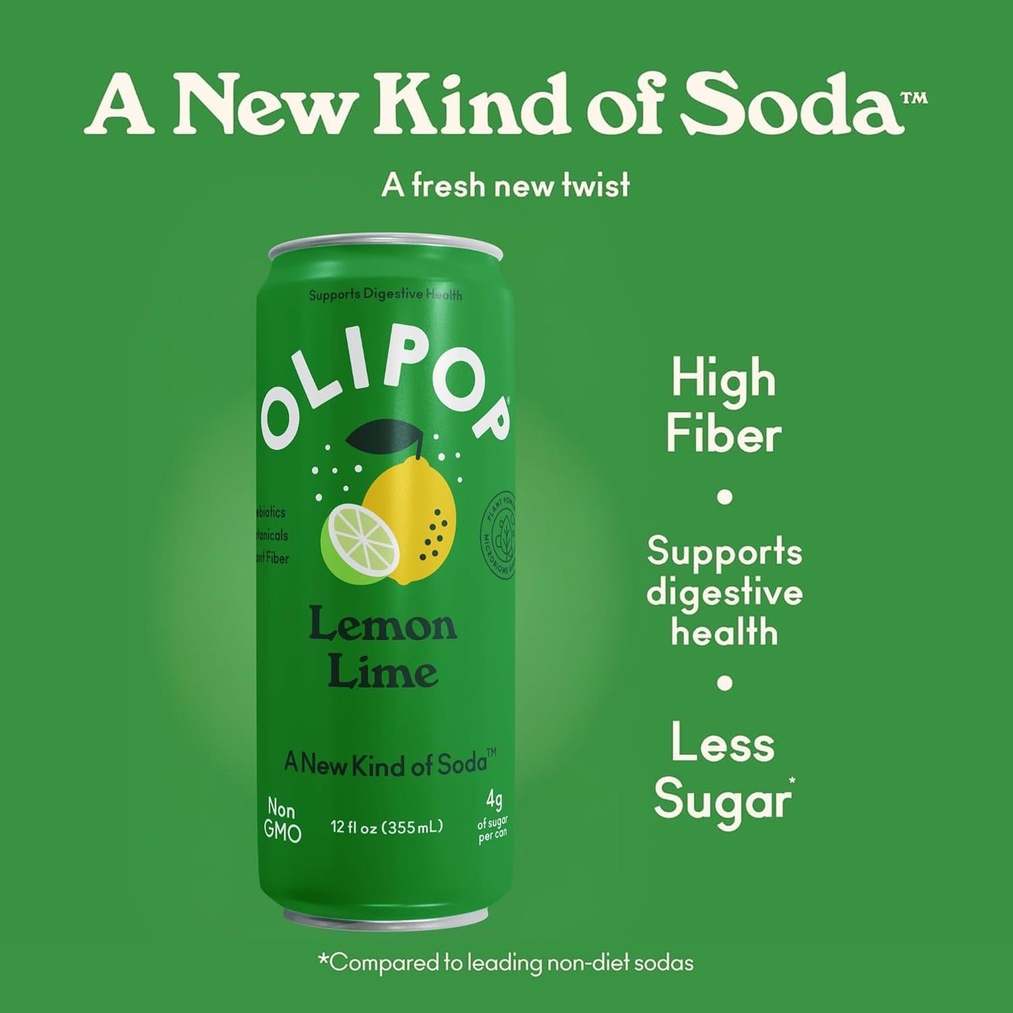 OLIPOP 6g Fiber Prebiotic Soda, Classic Grape, 12 fl oz, 12Pack Skinny | Shelf Stable Prebiotic Soda (Skinny), 6g Fiber, 5g Sugar, Digestive Health Support, Prebiotics & Botanicals, Gluten Free